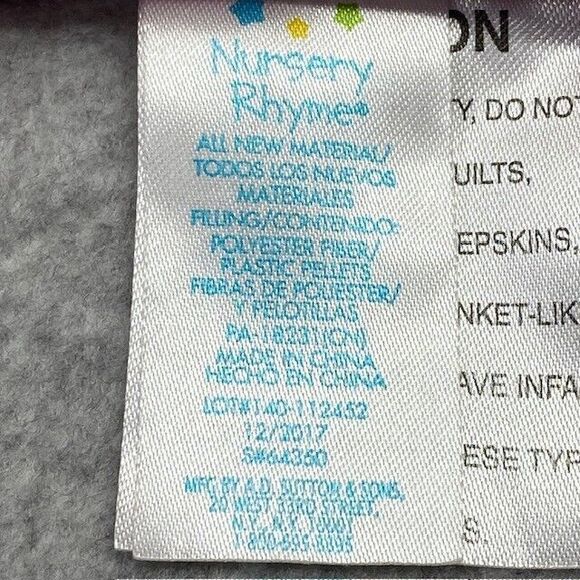 Nursery Rhyme White Pink Little Snuggle Bunny Rabbit Lovey Security Blanket NWOT - Picture 4 of 7